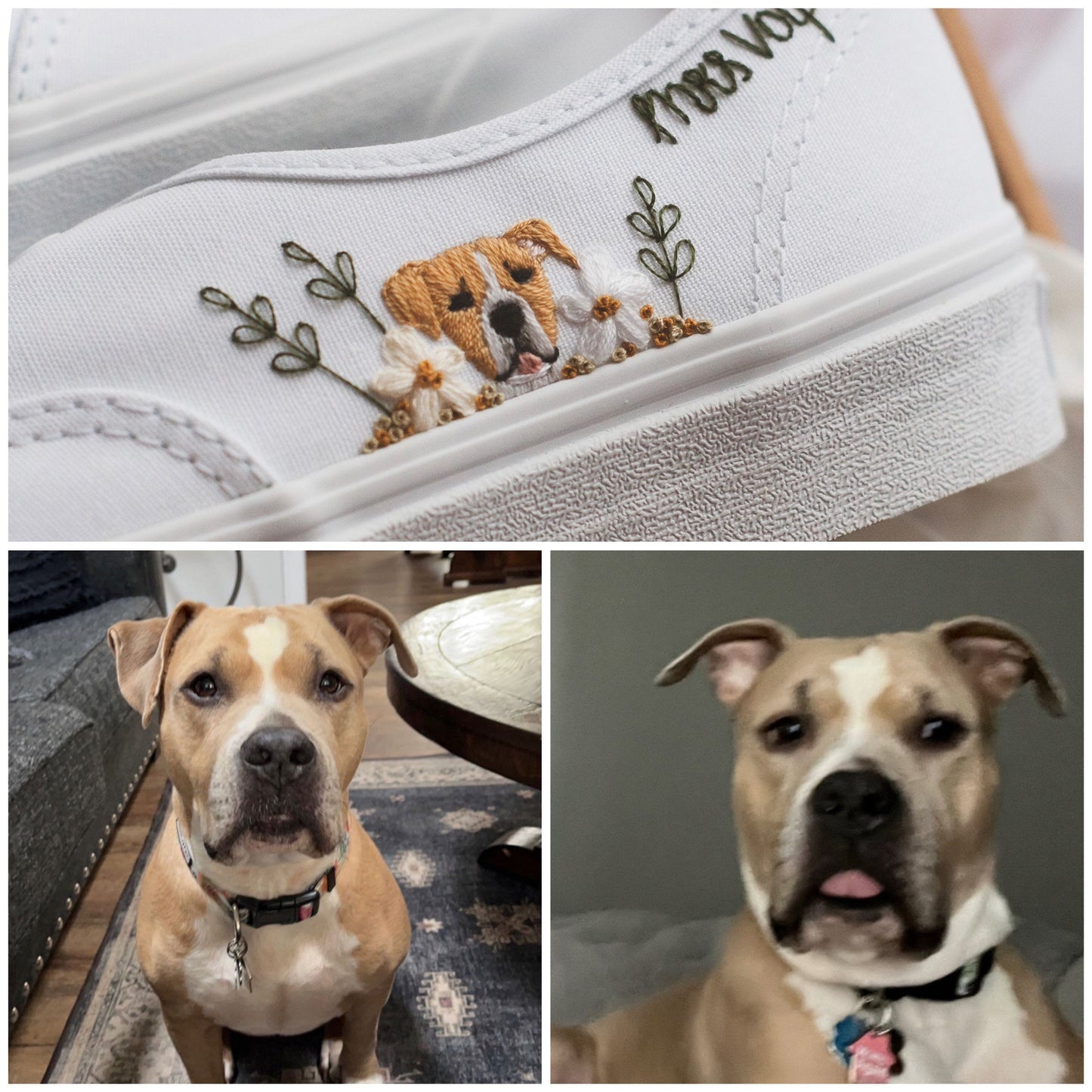 Embroidered Pet Bridal Vans, Custom Embroidered Wedding Shoes, Dog & Cat Customizable Bride Shoes, Wedding Sneakers, Bridal Pet Sneakers