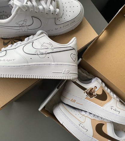 Handpainted Sneakers - Personalised Sneakers - Custom Harry Fine Line Nike Air Force - Air Force 1 AF1 Sneakers