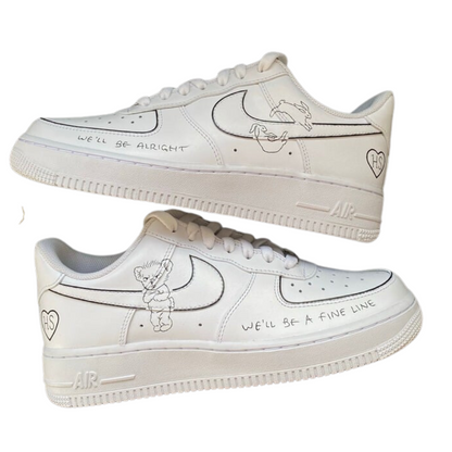 Handpainted Sneakers - Personalised Sneakers - Custom Harry Fine Line Nike Air Force - Air Force 1 AF1 Sneakers