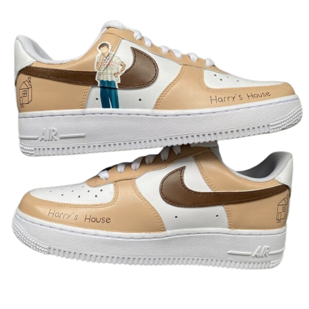 Handpainted Sneakers - Personalised Sneakers - Custom Harry's House Nike Air Force - Air Force 1 AF1 Sneakers