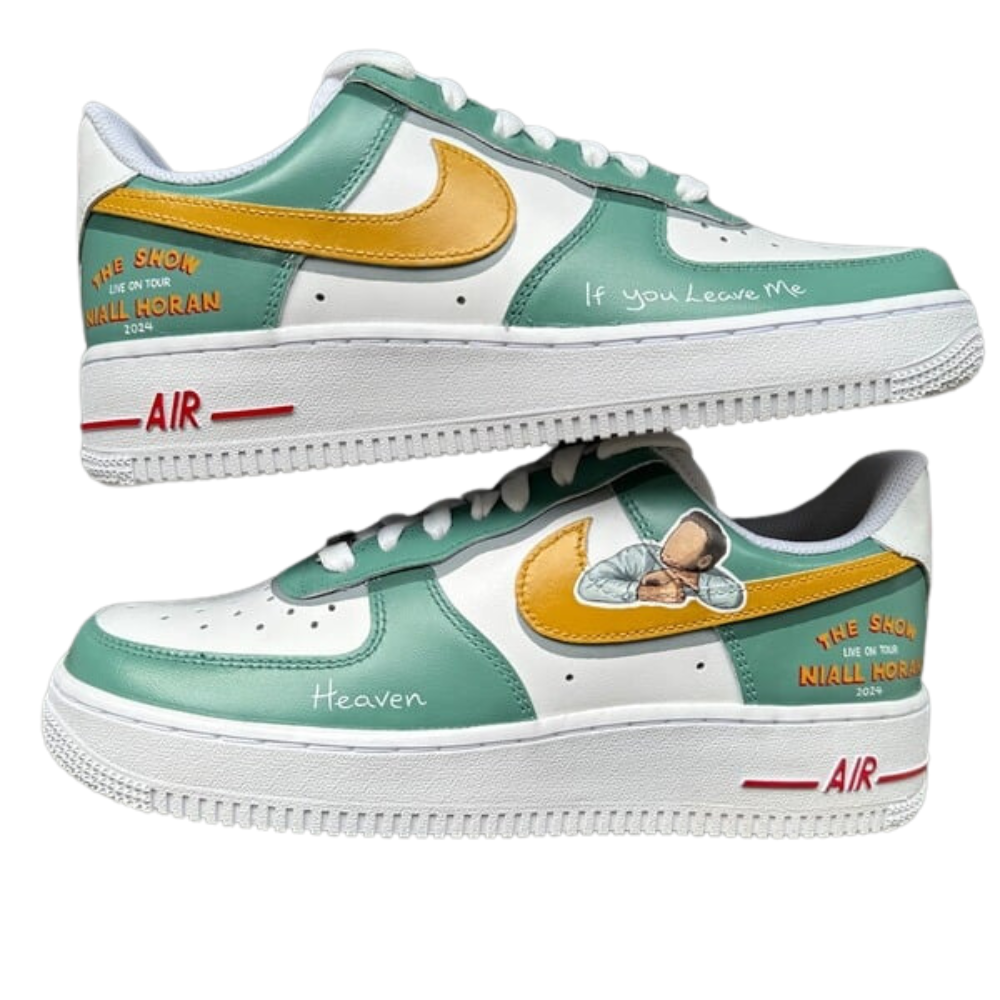 Handpainted Sneakers - Personalised Sneakers - Custom Niall The Show 2 Nike Air Force - Air Force 1 AF1 Sneakers