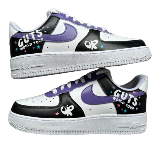 Handpainted Sneakers - Personalised Sneakers - Custom Olivia Rodrigo Guts Nike Air Force - Air Force 1 AF1 Sneakers