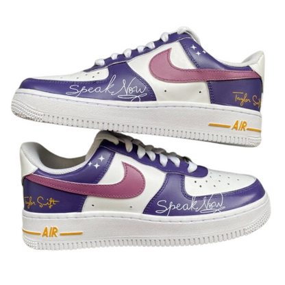 Handpainted Sneakers - Personalised Sneakers - Custom Taylor Speak Now Album Nike Air Force - Air Force 1 AF1 Sneakers