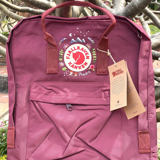 Customized Flower Hand Embroiderykanken Backpack Embroidered With Flowerfjallraven Hand Embroidery On The Classic Fjallraven Kanken