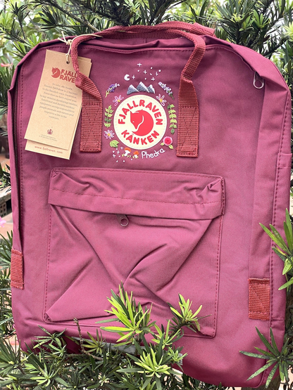 Customized Flower Hand Embroiderykanken Backpack Embroidered With Flowerfjallraven Hand Embroidery On The Classic Fjallraven Kanken