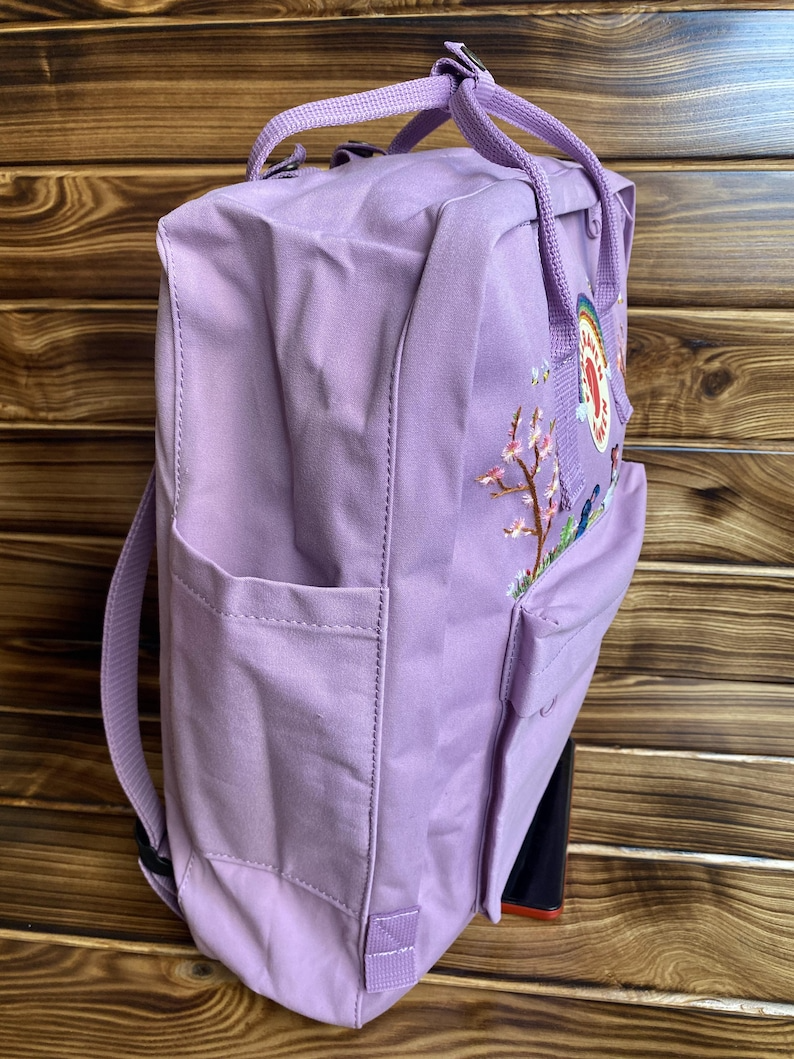 My Melody Embroidery Design On Fjallraven Kanken Backpack, Backpack Fjallraven Kanken Embroidered My Melody