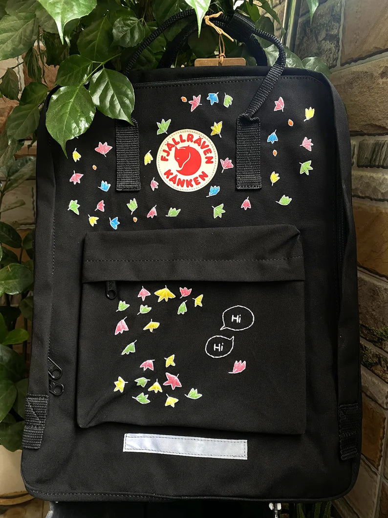 Fjallraven Kanken Backpack Custom Embroidered Heartstopper Leaves Heartstopper Leaves Embroidered Backpack Heartstopper Leaves