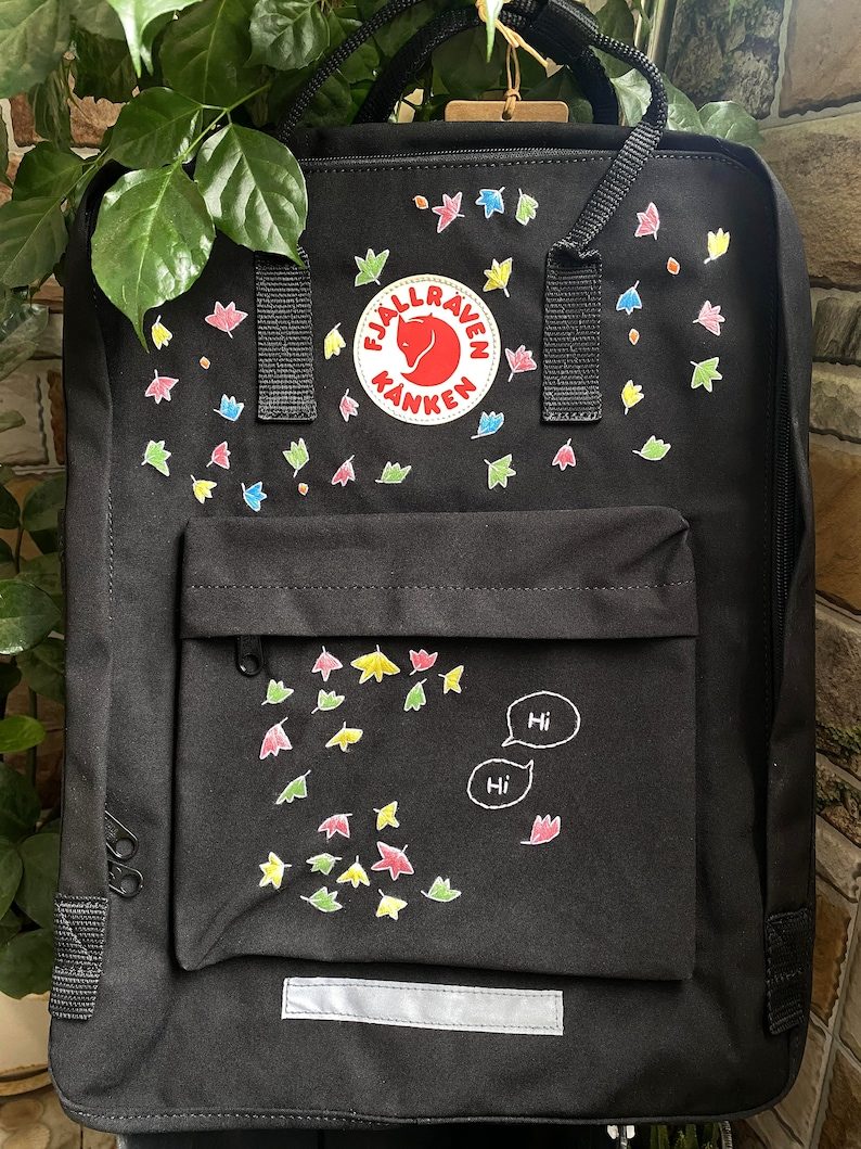 Fjallraven Kanken Backpack Custom Embroidered Heartstopper Leaves Heartstopper Leaves Embroidered Backpack Heartstopper Leaves