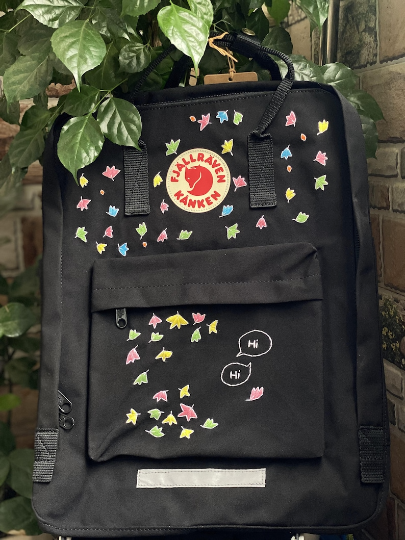 Fjallraven Kanken Backpack Custom Embroidered Heartstopper Leaves Heartstopper Leaves Embroidered Backpack Heartstopper Leaves