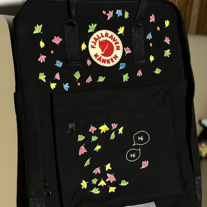 Fjallraven Kanken Backpack Custom Embroidered Heartstopper Leaves Heartstopper Leaves Embroidered Backpack Heartstopper Leaves