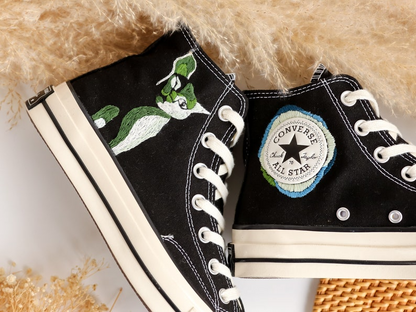 Embroidered Converse,Custom Converse High Tops Embroidered Cat, Pet Embroidered Converse for Men, Custom Pet Gifts