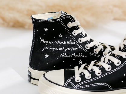 Embroidered Converse, Dolphin Embroidered Shoes Custom, Blue Whale Embroidery Sneaker, Ocean Constellation Embroidered Converse Gift for Her