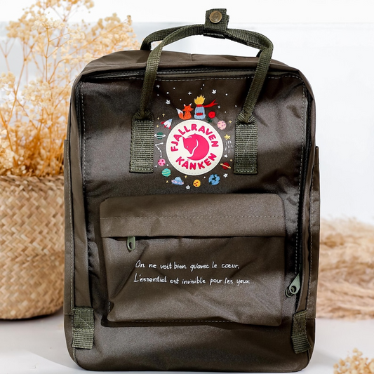 Fjallraven Kanken Backpack Embroidery Little Prince and Universe, Planets, Stars, Little Prince Embroidered Kanken, Custom Kanken With Name