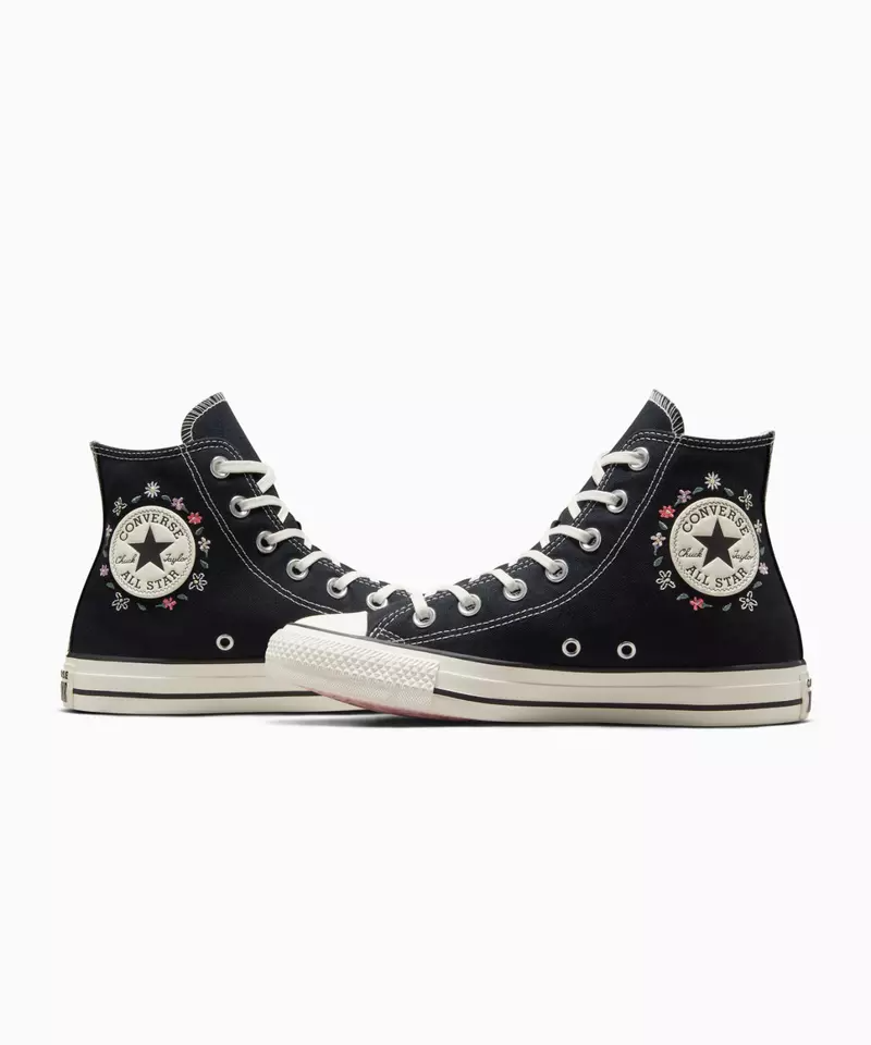 Hand Embroidery Small Floral Converse, Flowers Embroidered Sneakers, Converse High Top Shoes Converse Chuck Taylor